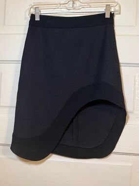 Black Asymmetric Hem Women's Skirt